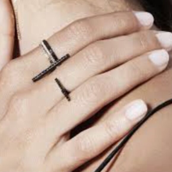 Selin Kent Francoise Ring 14K White Gold Night Sky Diamonds - Grey Pink White - Picture 12 of 16